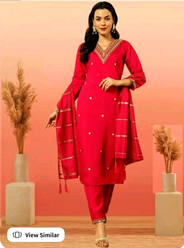 SF2 5474  New Designers Kurti Pent Dupatta Set Beautiful Embroidery With Sequence coding Work**Dupatta  - 2XL-44