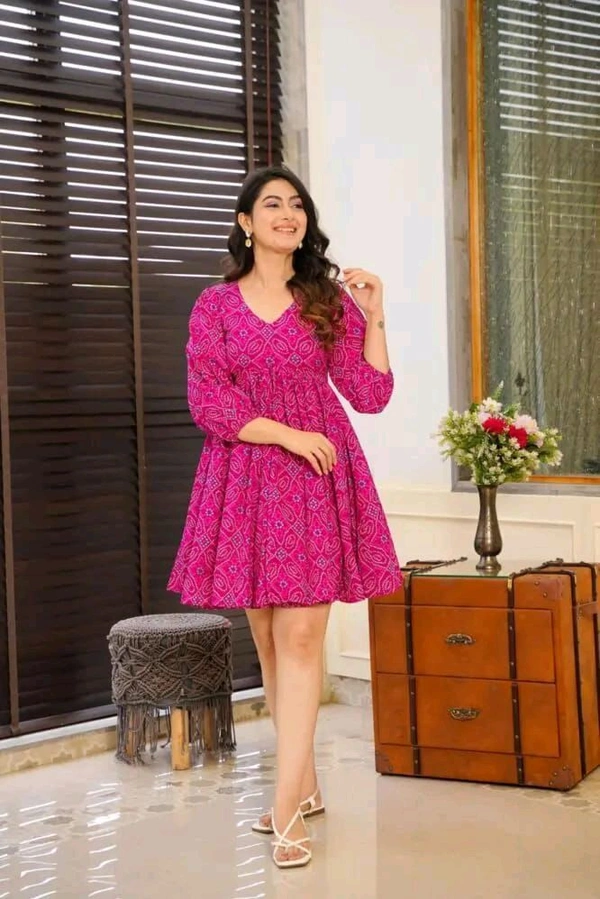 SF2  5476 *New Beautiful  printed Lotus flower  cotton middi Gown dress  - L-40