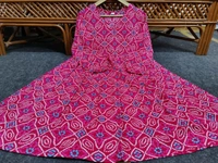 SF2  5476 *New Beautiful  printed Lotus flower  cotton middi Gown dress  - XL-42