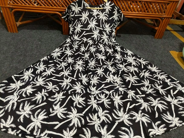 SF2  5477 *New Beautiful  printed Dates flower  cotton middi Gown dress* - L-40