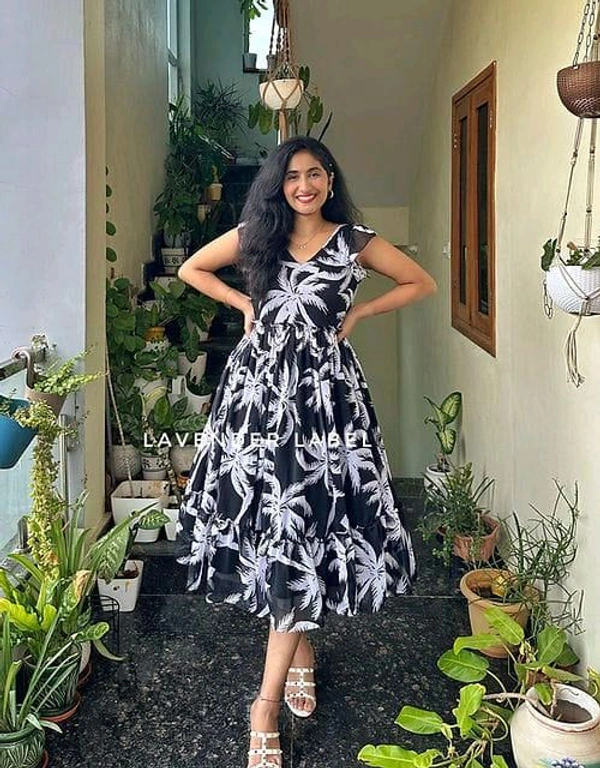 SF2  5477 *New Beautiful  printed Dates flower  cotton middi Gown dress* - 3XL-46