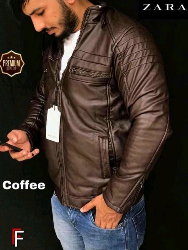 5478 New Leather jacket*✨ *Premium Quality  - Coffee, 2XL-44