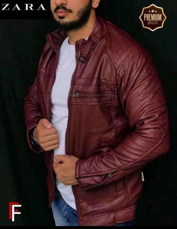 5478 New Leather jacket*✨ *Premium Quality  - Carrot Red, 2XL-44