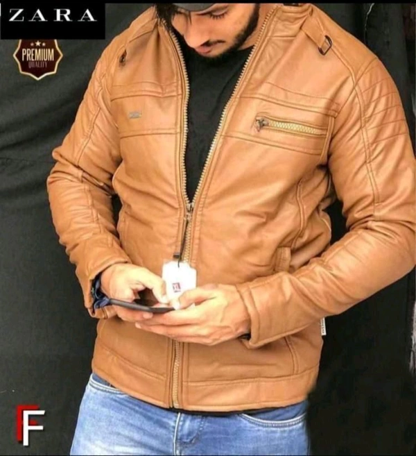 5478 New Leather jacket*✨ *Premium Quality  - Gold, 2XL-44
