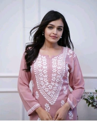 SF3  5489 *New Rayon bright colour chicken embroidery on kurti and Pant - XL-42