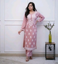 SF3  5489 *New Rayon bright colour chicken embroidery on kurti and Pant - XL-42