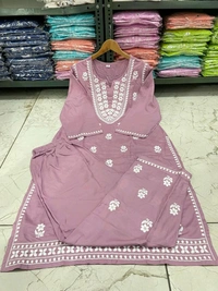 SF3  5489 *New Rayon bright colour chicken embroidery on kurti and Pant - XL-42
