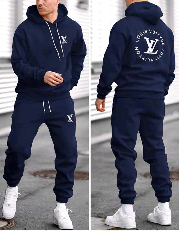 5490 Winter Tracksuits Full Warm "Hoodie + Lower"LVBest Quality -  - Navy Blue, M-38
