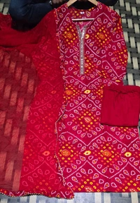 SF2  5498 New  Bandhani  Special Sequence Work On kurta and Plain Malmal Duppata  - 3XL-46