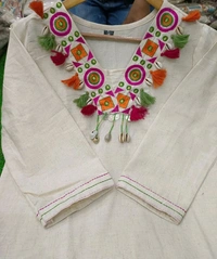SF3  5499 *new Get ready embroidery design with Tassledetailing perfect  festive season flex cotton Kurta Pant  - XL-42