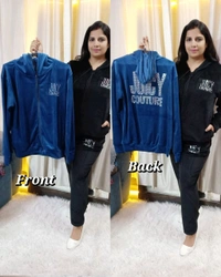 KD18  5502 Wollen juicy couture tracksuit with huddy Both side pocket  - Blue, 2XL-44