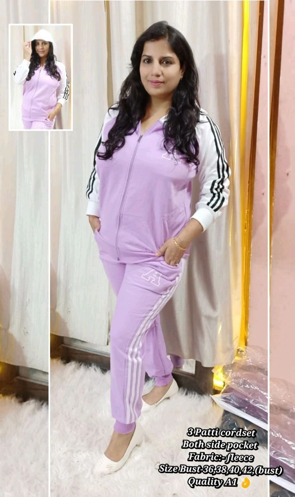 KD18 5507 3 Patti Fleece  cordset - Purple, XL-42