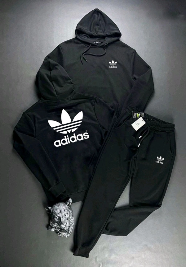 5509 Winter Tracksuits Full Warm Hoodie Lower"Brand -Adidas  - Black, XL-42