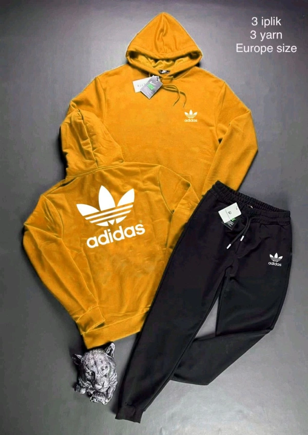 5509 Winter Tracksuits Full Warm Hoodie Lower"Brand -Adidas  - Yellow, M-38