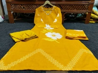 SF3  5511  Very Beautiful Flower Print  Design for Gorgeous   Malmal Dupatta  - Yellow, XL-42