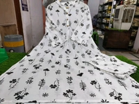 SF3  5512 Simple our latest launch  Pure Cotton kurti with leaf print with Plazo  Cotton One Side Pocket in Kurti - XL-42