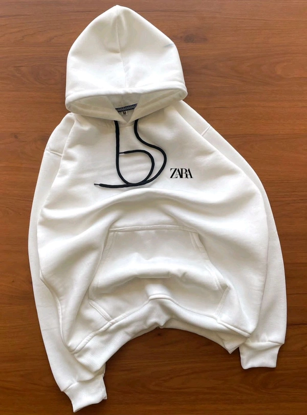 5515 Hoodie With Hood along  Kangaroo pocket ZARA LogoHigh quality f - White, M-38