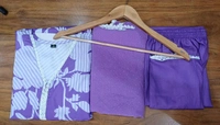 SF3  5516 pure muslin premium qualities-3 pc sets For EMBRODIERY  - Purple, XL-42