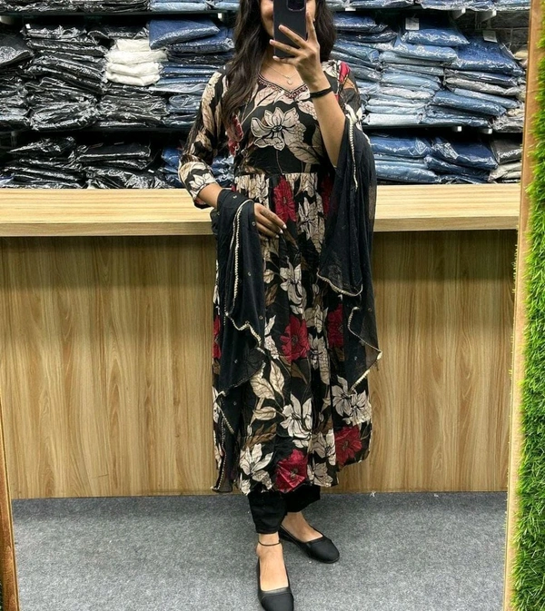 SF2  5517 Beautiful Rayon  Fabric nayra Cut kurti, Pant With Dupatta - M-38