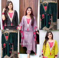 KD18 5518 PARTY WEAR ROMAN SILK KAFTAN SET  - Fuchsia Pink, XL-42
