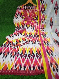 SF3 5520 *New exclusive Cotton suit set with Pocket A line Style Kurta+pant*Cotton fabric with Beautiful Lace on Yoke  - 3XL-46