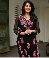 SF2  5524 _Exclusive Lucknowi chikankari aari work_kurta Set - XL-42