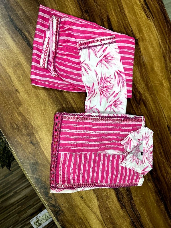SF2 5525 New amazing kurti Afghan pant flower print*Full embroidery - Pink, L-40