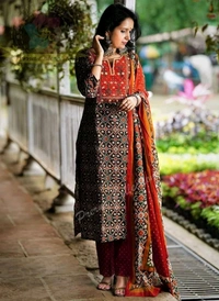 SF2  5526 CLASSY HEAVY ZARI EMBROIDERED YOKE PURE PATOLA PRINT RAYON PANTS  KURTI - 2XL-44