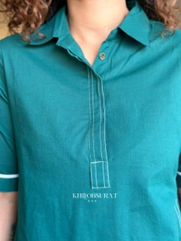 SF2  5526  Beautiful Mul Cotton Co-ord Set  with cute little pockets - Green, XL-42