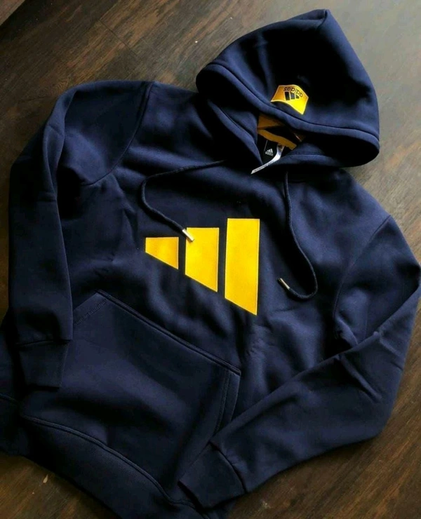 5527  Winter Hoodie Collection Brand - Adidas  Premium Fabric: Heavy GSM - Navy Blue, XL-42