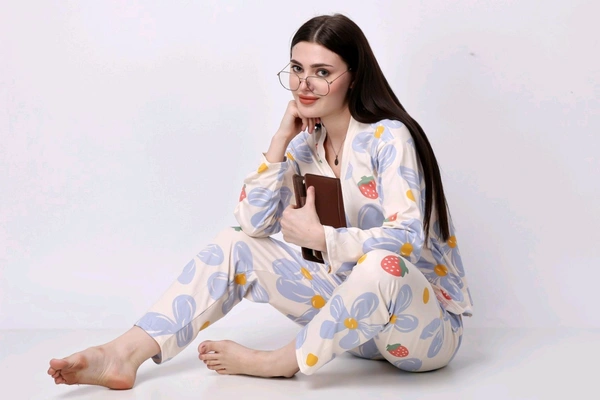 KD18  5532 *KOREAN PREMIUM CUTE PRINTED NIGHTWEAR* - Blue, FREE SIZE