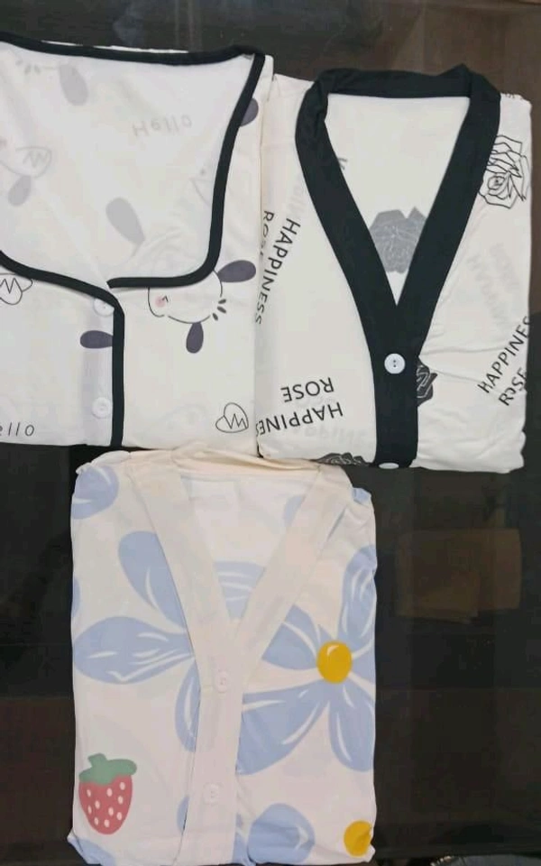 KD18  5532 *KOREAN PREMIUM CUTE PRINTED NIGHTWEAR* - Black, FREE SIZE