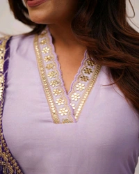 SF3  5534 HEVAY Full  Zari  COTTON SILK -HEVAY CHANDERI WITH DIGITAL PRINT WITH FULL WORK - Purple, M-38