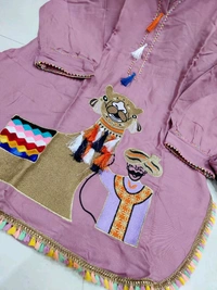 SF2  5535 *NEW RAYON  EMBROIDERY WORK  co-ord set  - Pink, XL-42