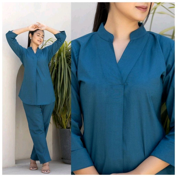 SF2  5536 *_NEW BEST QUALITY COTTON SOLID KARTA SET - Blue, L-40