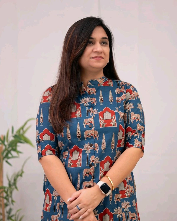 SF2  5538 New Designer Cotton  Co-ord  set* Aline kurti side pocket - Blue, M-38