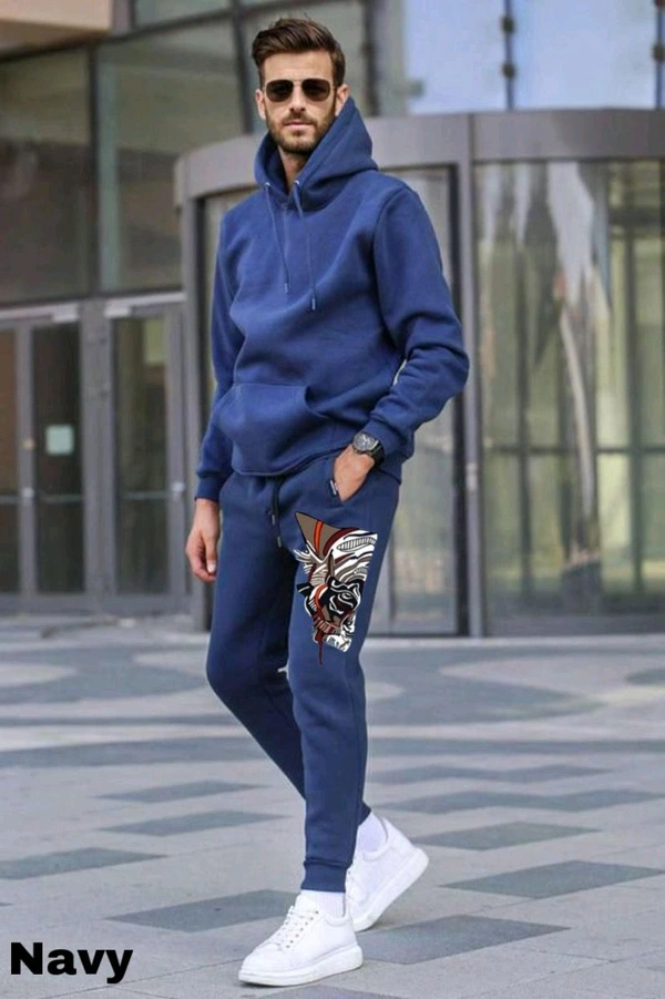 5539 Winter Tracksuits Full Warm Cotton "HOODIE  - Blue, M-38