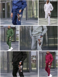 5539 Winter Tracksuits Full Warm Cotton "HOODIE  - Blue, M-38