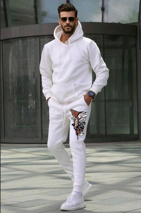 5539 Winter Tracksuits Full Warm Cotton "HOODIE  - White, 2XL-44