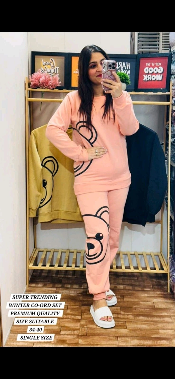 KD18 5540 Women  Woollen track suit - Orange, 2XL-44