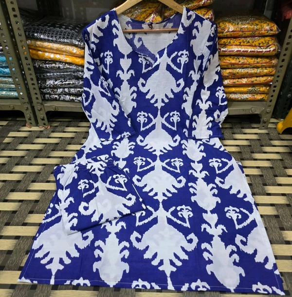SF2  5543 NEW LONCH RAYON  Cotton Kurta Pant Set  Beautiful design - Blue, XL-42