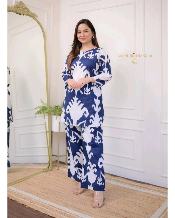 SF2  5543 NEW LONCH RAYON  Cotton Kurta Pant Set  Beautiful design - Blue, 2XL-44