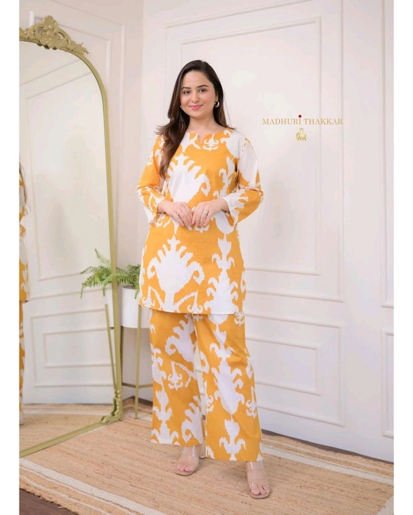 SF2  5543 NEW LONCH RAYON  Cotton Kurta Pant Set  Beautiful design - Yellow, 2XL-44