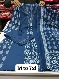 SF2  5544 New Malmal Cotton  Moti work  beautiful Heavy anarkali 3pcs kurti set suqens work Suit which  - Blue, M-38