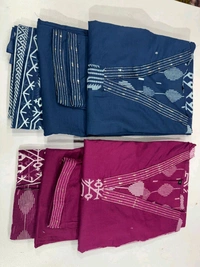 SF2  5544 New Malmal Cotton  Moti work  beautiful Heavy anarkali 3pcs kurti set suqens work Suit which  - Blue, M-38