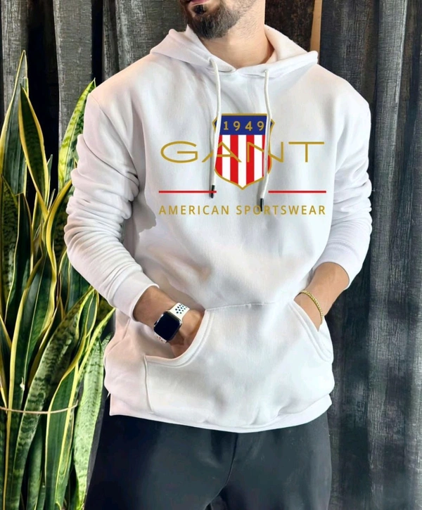 5556 Winter Hoodie  Heavy GSM, - White, L-40