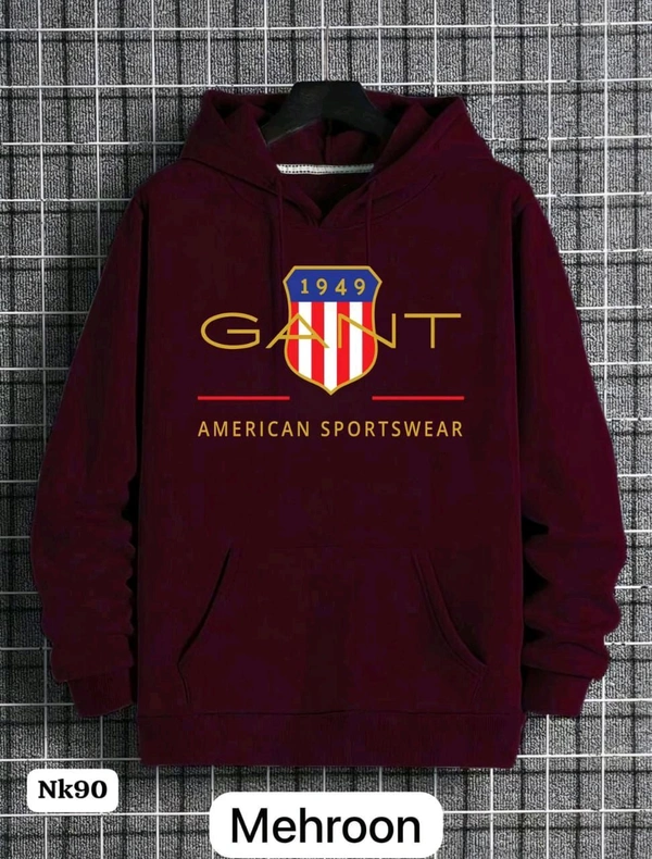 5556 Winter Hoodie  Heavy GSM, - Maroon, L-40