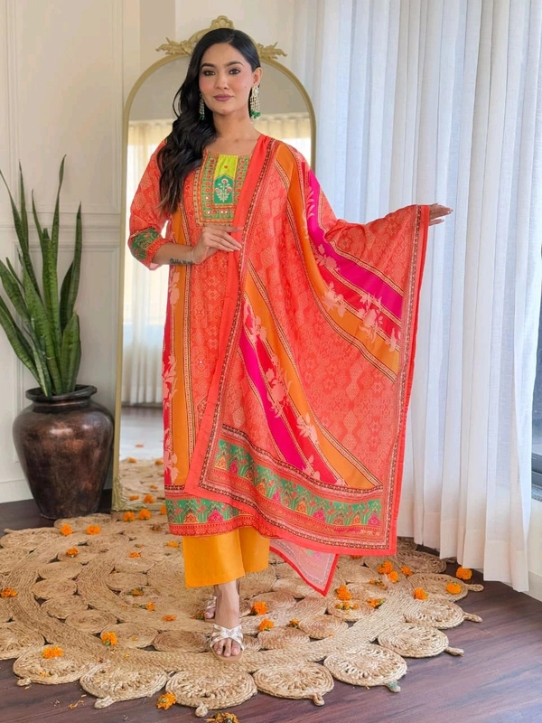 SF3  5560 *New Launch *Pakistani Cotton Suits made from Muslin with digital prints and beautiful hand work  - XL-42
