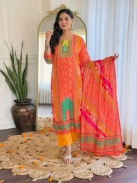 SF3  5560 *New Launch *Pakistani Cotton Suits made from Muslin with digital prints and beautiful hand work  - XL-42