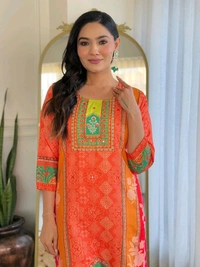 SF3  5560 *New Launch *Pakistani Cotton Suits made from Muslin with digital prints and beautiful hand work  - XL-42